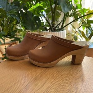 No.6 Old School Clog on High Heel in Palomino